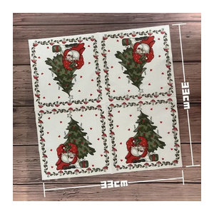 GUANYAO 20er Set Weihnachts Tischsets aus Papier mit Cartoon-Motiven, Weiß, Durchmesser: 33 cm