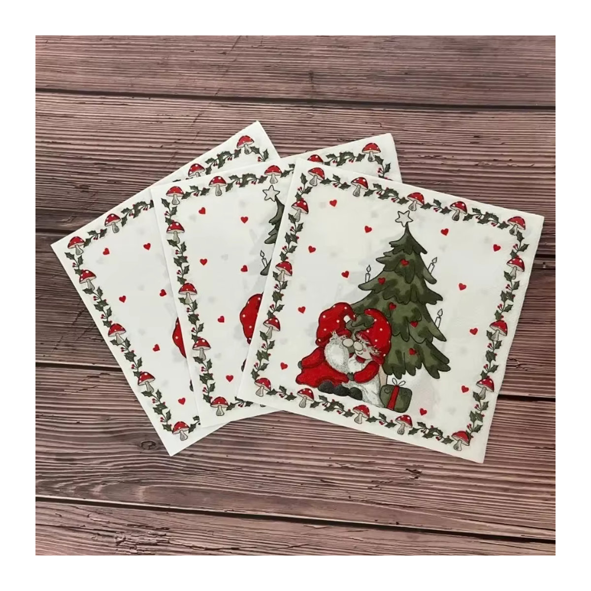 GUANYAO 20er Set Weihnachts Tischsets aus Papier mit Cartoon-Motiven, Weiß, Durchmesser: 33 cm - Bild 5