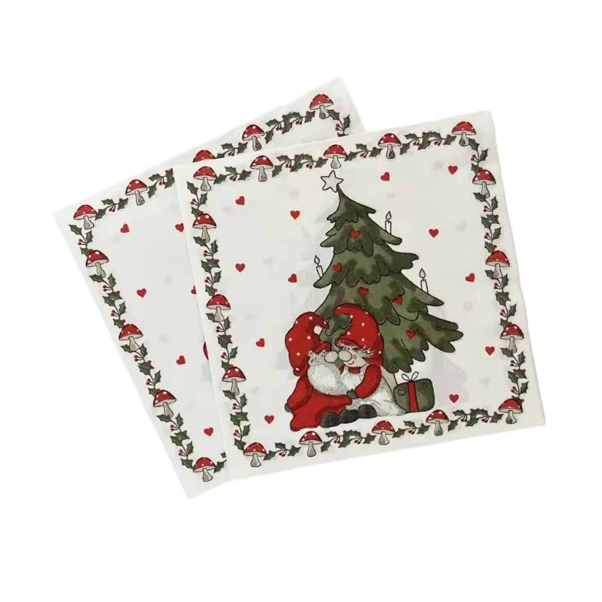 GUANYAO 20er Set Weihnachts Tischsets aus Papier mit Cartoon-Motiven, Weiß, Durchmesser: 33 cm - Bild 6