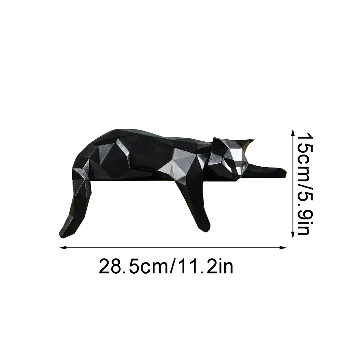 GUGUGUHOME Moderne Geometrische Katzenstatue in Weiß und Schwarz als Ästhetische Dekoration für Dein Zuhause oder Büro - Bild 1