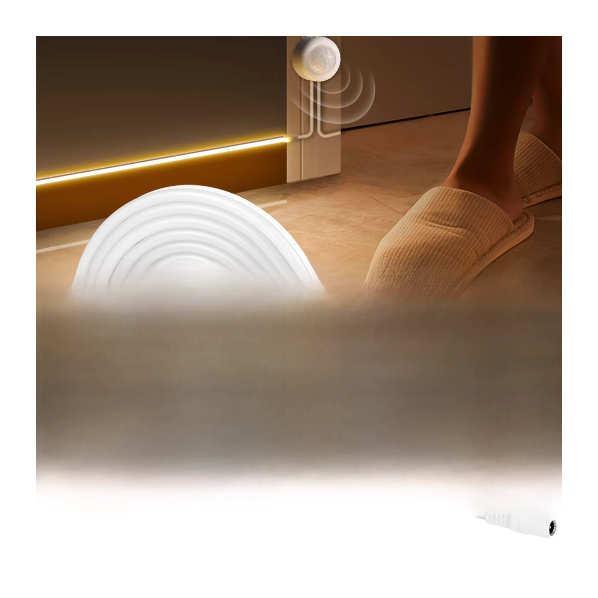 Guillermo Drahtlose LED COB Streifen Smart Nacht Lampe mit PIR Bewegungssensor in Weiß für Küche, Schlafzimmer, Badezimmer und Treppen - Bild 7