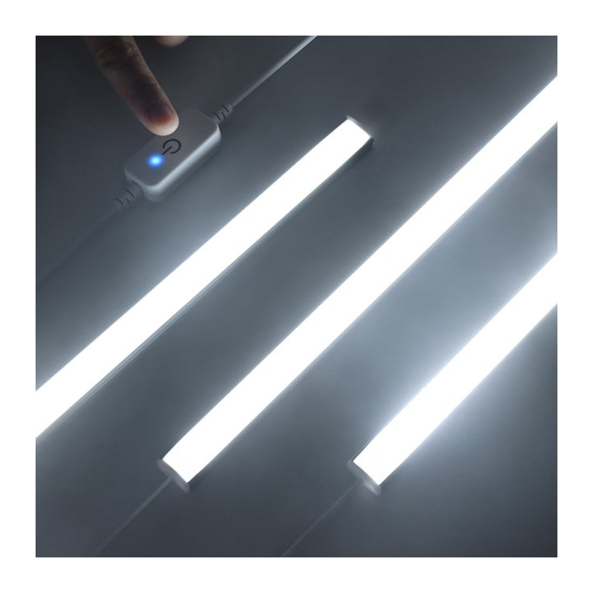 Guillermo LED Lichtleisten-Set mit Touch-Steuerung und dimmbarer LED-Röhre, minimalistisches Anschlusslampen-Set, Länge: 30 cm - Bild 1