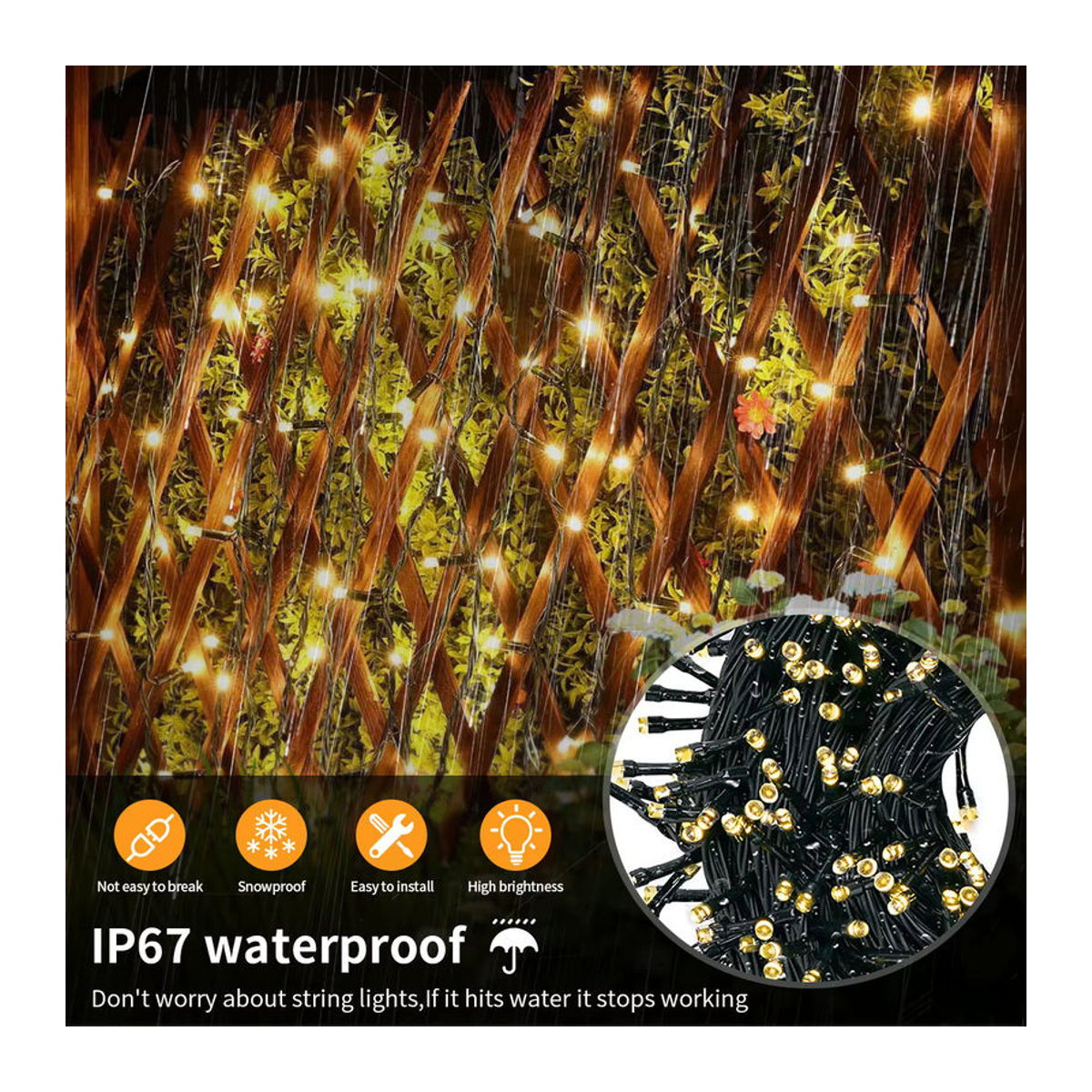 Guillermo Solar LED Lichterkette Bunt Wasserdichte Garten Girlande mit 1200mAh Akku für Outdoor Dekoration - Bild 2