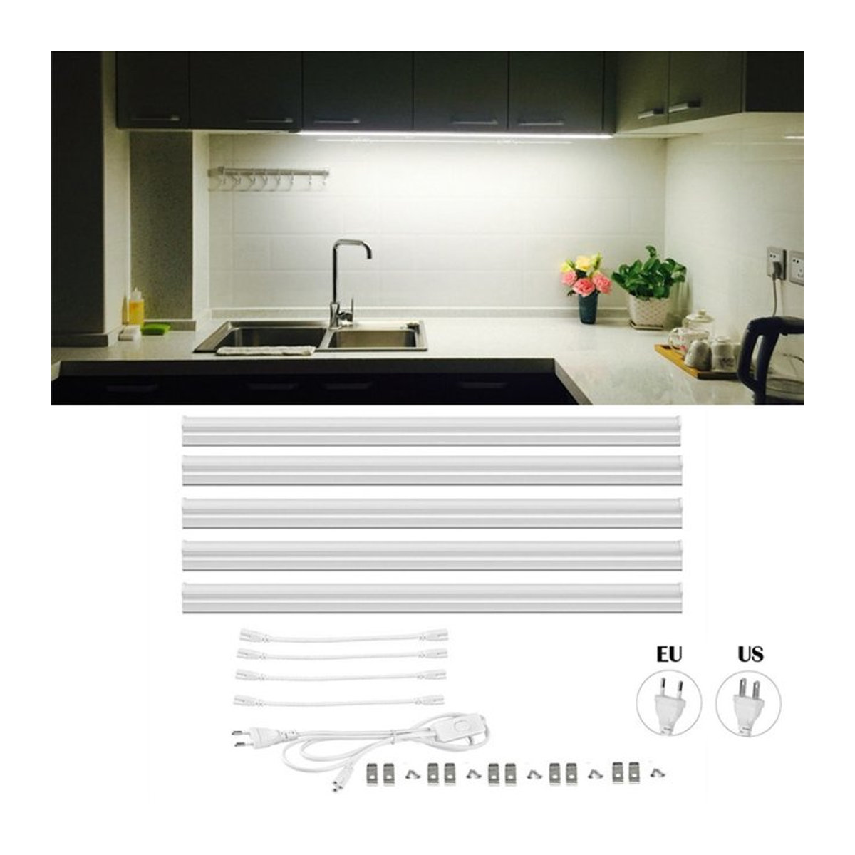 Guillermo T5 LED Rohrleuchte aus Aluminium, 6W, Weiß, Länge: 29 cm - Bild 1