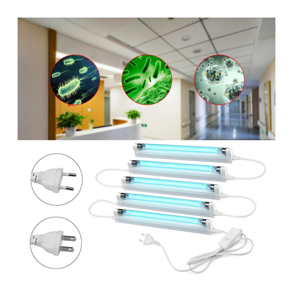 Guillermo UV-Quarz Lampe T5-Röhre zur Keimabtötung und Milbenbekämpfung 6W 8W - Bild 1
