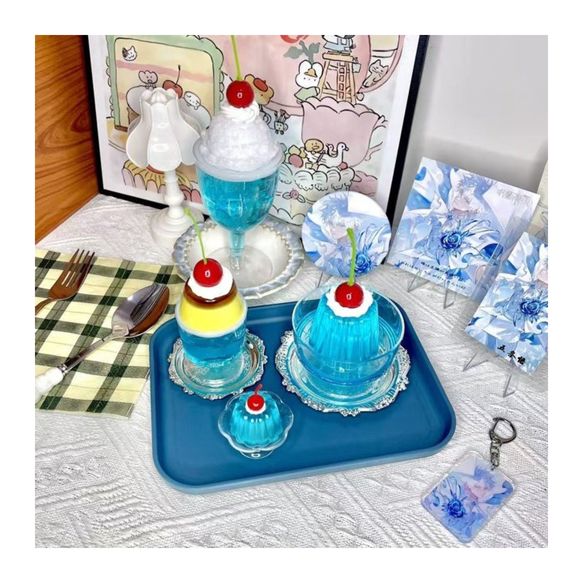 Gumei Simulierter Blaue Blasen-Fruchtgelee-Pudding als Deko-Requisite in Blau - Bild 1