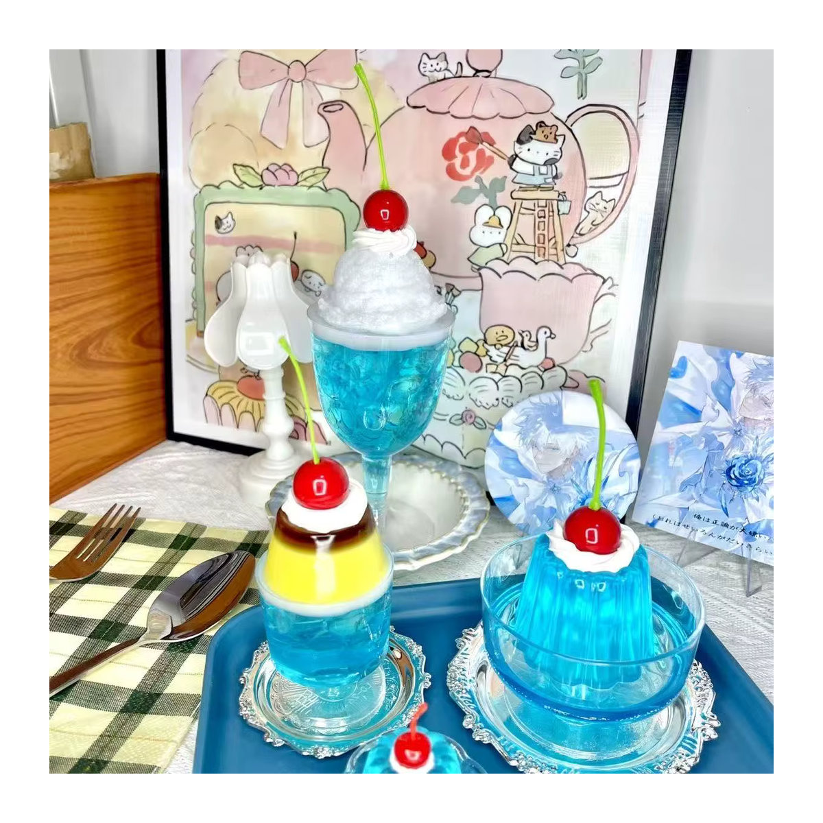 Gumei Simulierter Blaue Blasen-Fruchtgelee-Pudding als Deko-Requisite in Blau - Bild 2