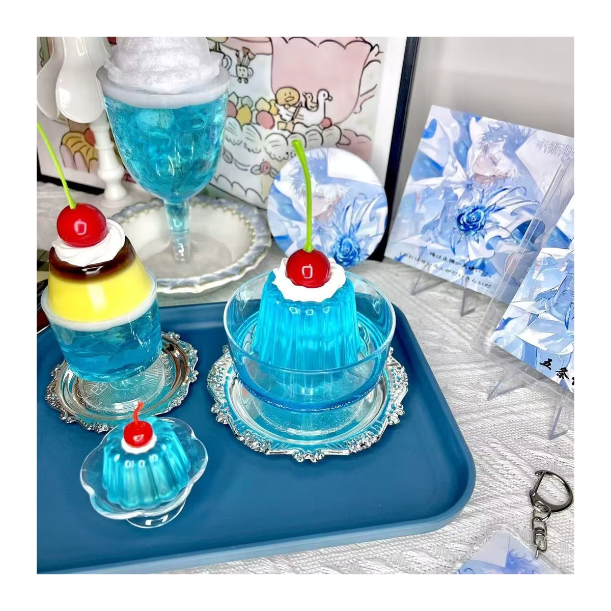Gumei Simulierter Blaue Blasen-Fruchtgelee-Pudding als Deko-Requisite in Blau - Bild 4