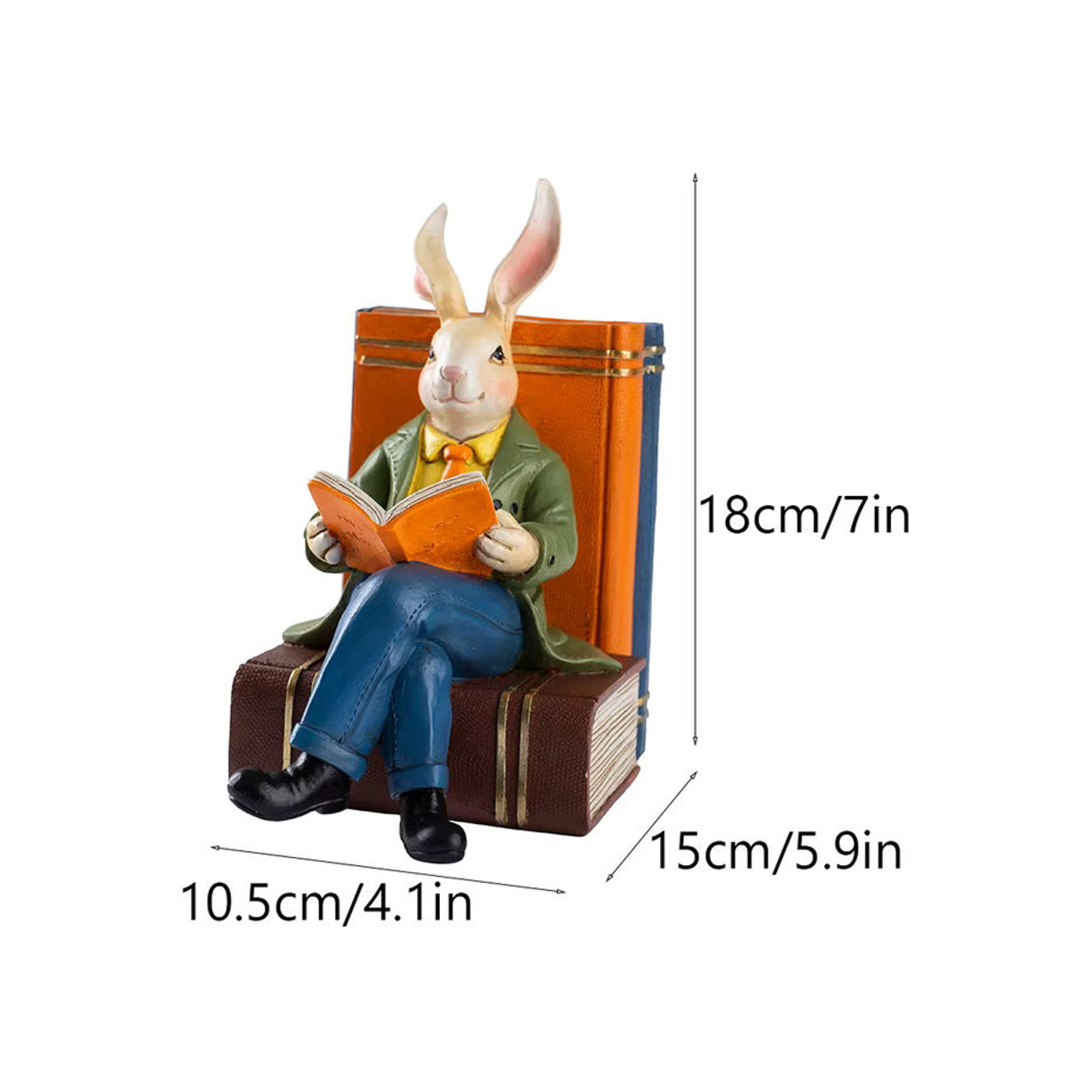 GUOFEI Mr. Rabbit Kunstharz Ornament Klassische Dekoration für Wohnzimmer und Büro in Mehrfarbig - Bild 4