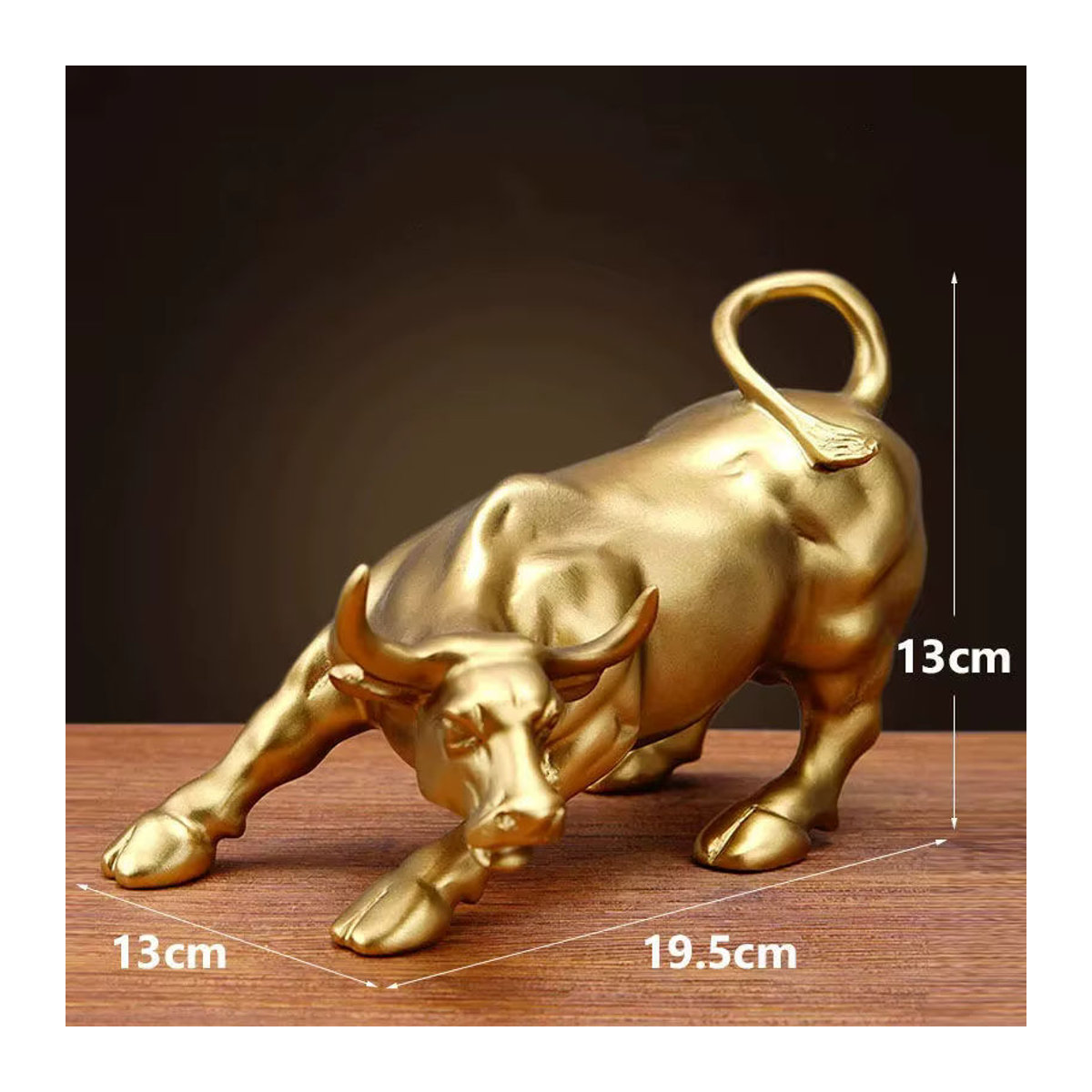 GUOFEI Wall Street Bull Desktop-Dekoration aus Kunstharz und Metall in Gold - Bild 3