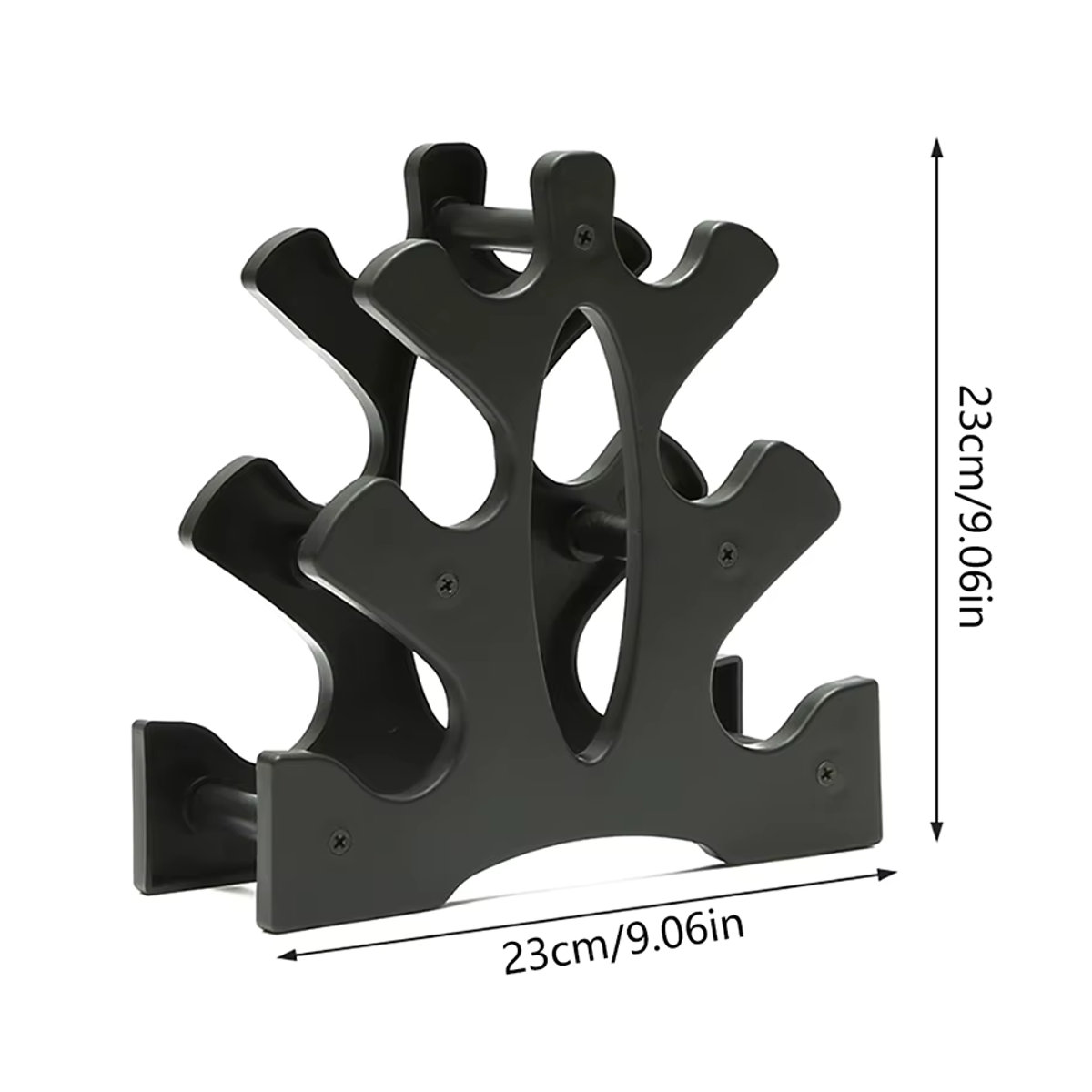 GUOMUZI 3-stufiges Hantel-Aufbewahrungsregal aus Kunststoff in Schwarz für Zuhause, Büro und Fitnessstudio - Bild 1