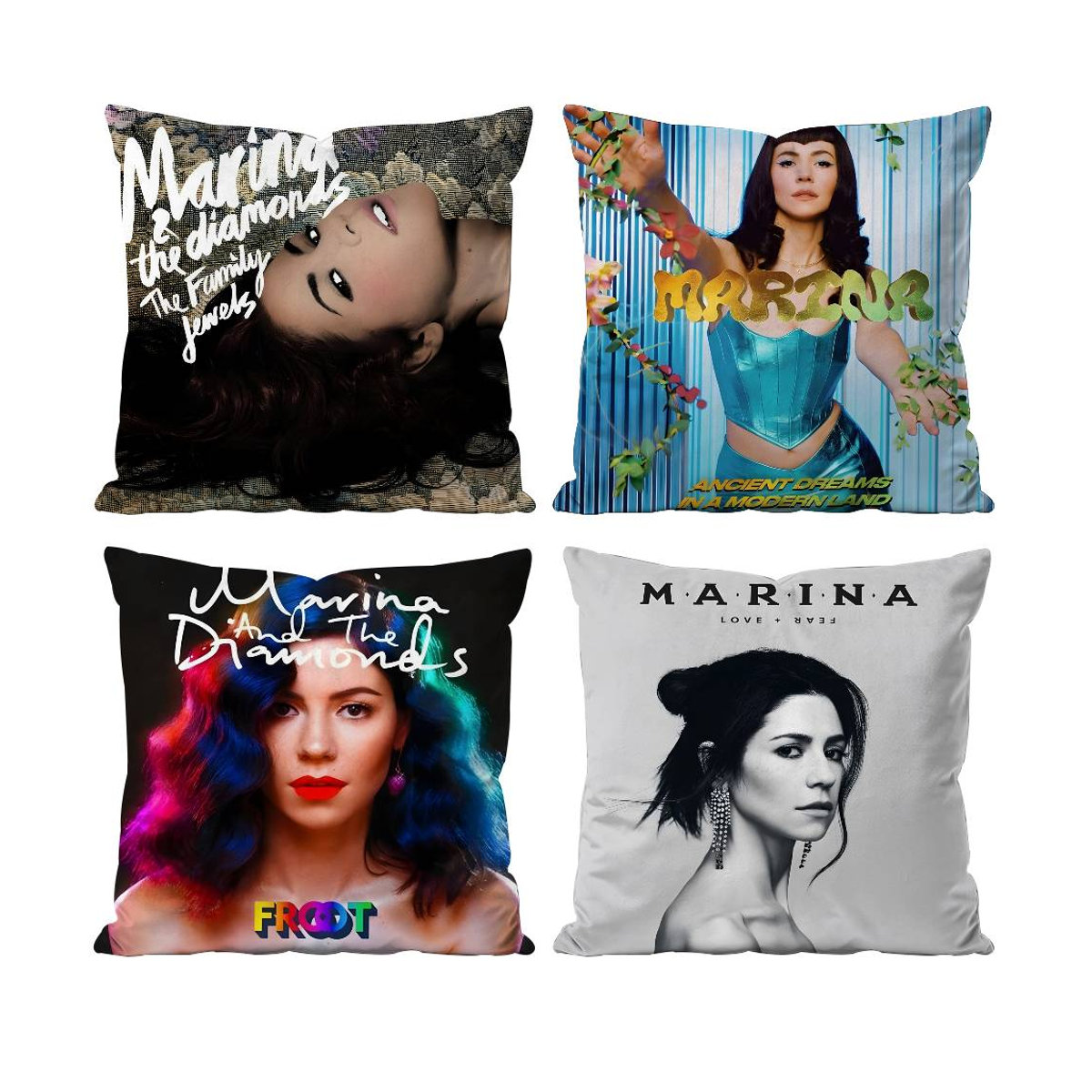 GUOYU HOMEDECOR Kissenbezug Marina And The Diamonds Musikalbum Muster Mehrfarbig B/T/H: 40,64 x 40,64 cm - Bild 2