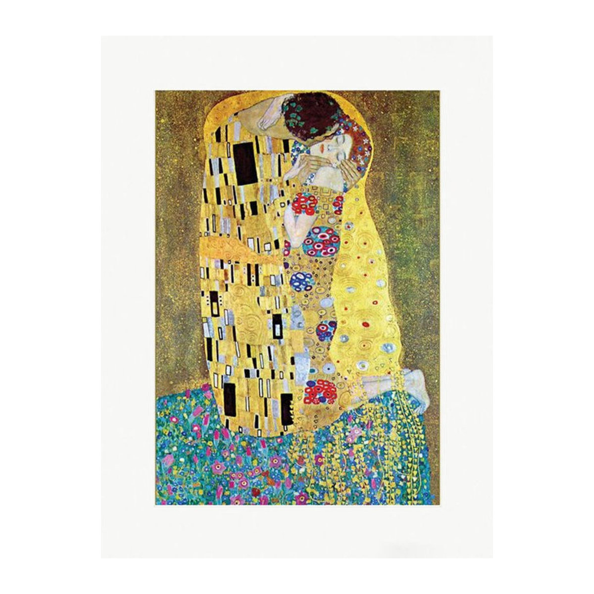 Gustav Klimt Der Kuss Druck von Pertemba FR - Home, mehrfarbig und schwarz, Papier, Breite: 40 cm, Höhe: 40 cm - Bild 1