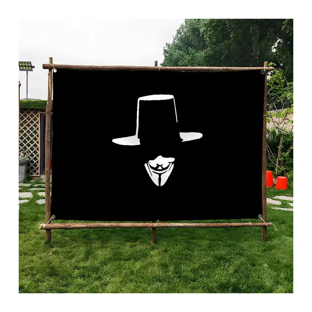 Guy Fawkes Nachtflagge aus Mikrofaser in Schwarz als dekoratives Textil-Banner für Outdoor und Innenbereich - Bild 3