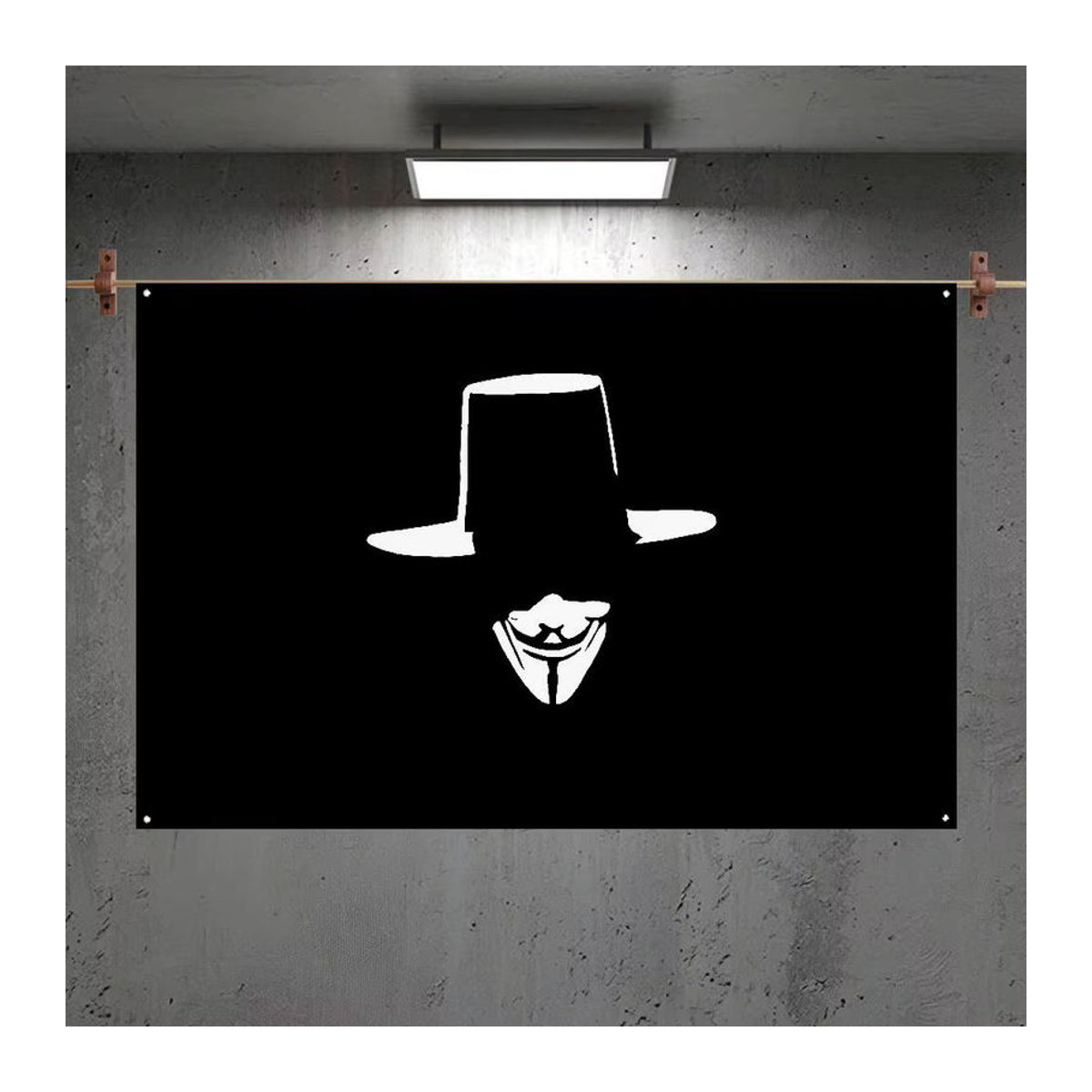 Guy Fawkes Nachtflagge aus Mikrofaser in Schwarz als dekoratives Textil-Banner für Outdoor und Innenbereich - Bild 6
