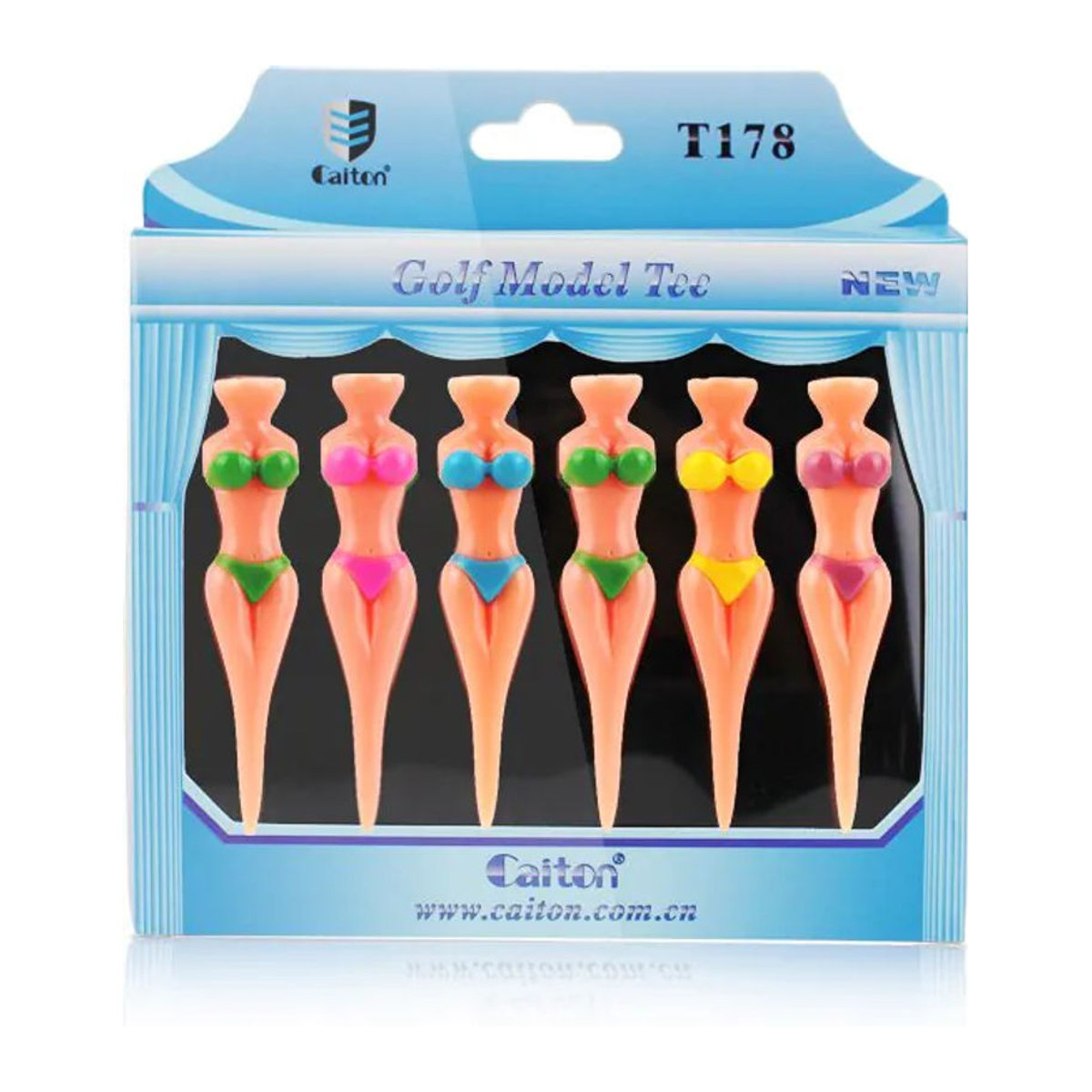 GVOVLVF Golfbälle Set aus Kunststoff, 6 Stück, mehrfarbig, T-Shaped Nagelbälle als Golfplatz-Zubehör - Bild 1