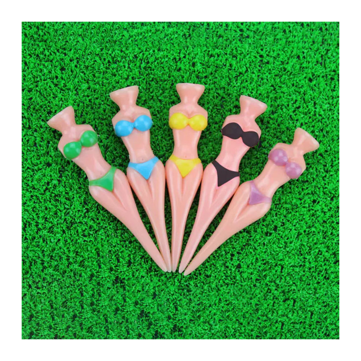 GVOVLVF Golfbälle Set aus Kunststoff, 6 Stück, mehrfarbig, T-Shaped Nagelbälle als Golfplatz-Zubehör - Bild 3