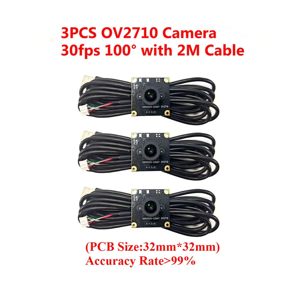 GXIVISION OV9732 USB-Kameramodul 2MP 30FPS mit 100 Grad Sichtfeld in Schwarz, kompatibel mit OV2735, IMX179 und OV2710 für Autodarts.io Scoring - Bild 3