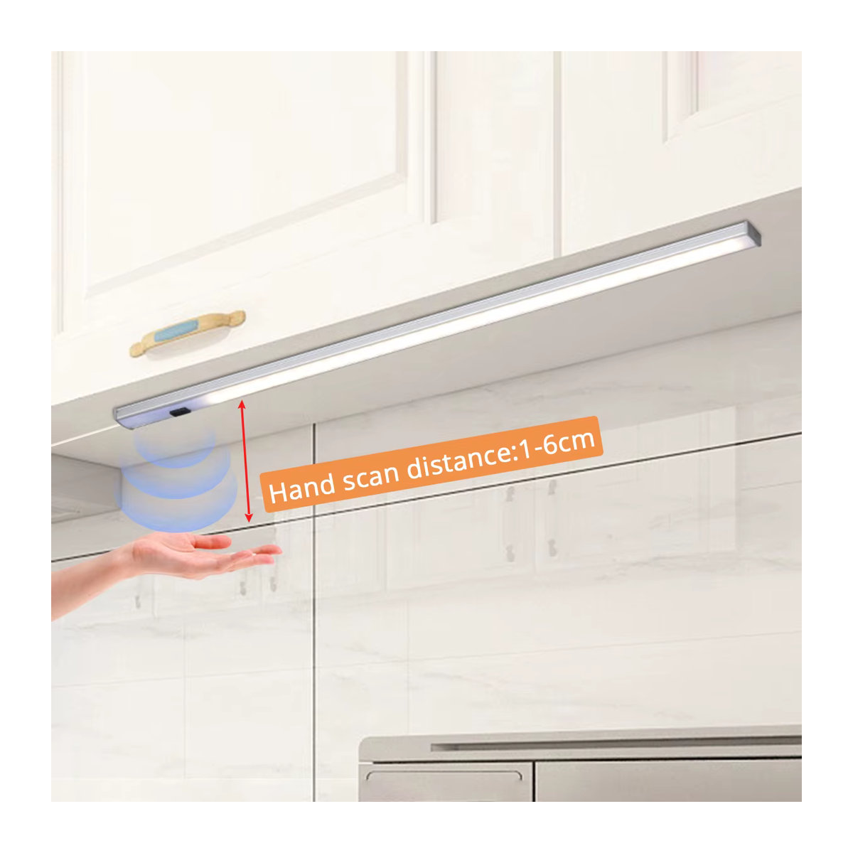 Gyarfas LED Bar Licht aus Aluminium mit Hand-Wisch-Bewegungssensor, USB Möbelbeleuchtung in Weiß - Bild 2