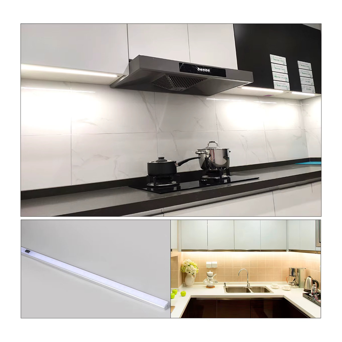 Gyarfas LED Bar Licht aus Aluminium mit Hand-Wisch-Bewegungssensor, USB Möbelbeleuchtung in Weiß - Bild 3