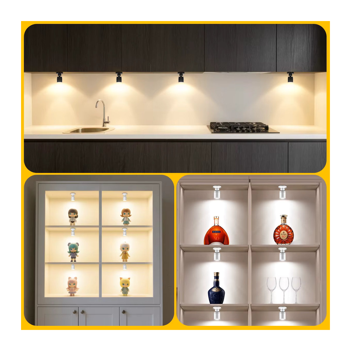 Gyarfas LED Einbaustrahler Set mit dimmbarem Touch-Schalter, 12V 3W, Weiß, Neutralweiß - Bild 2