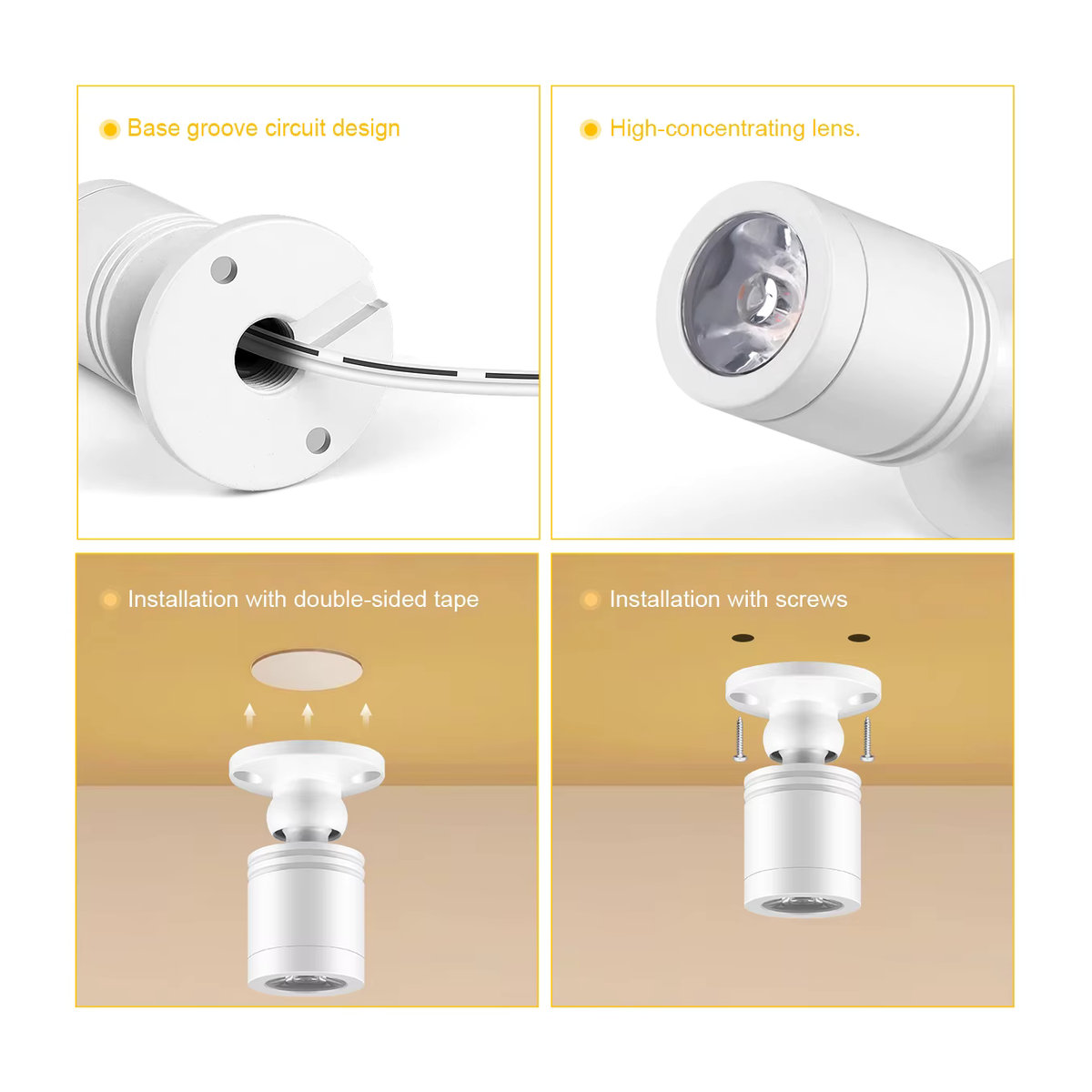Gyarfas LED Einbaustrahler Set mit dimmbarem Touch-Schalter, 12V 3W, Weiß, Neutralweiß - Bild 4