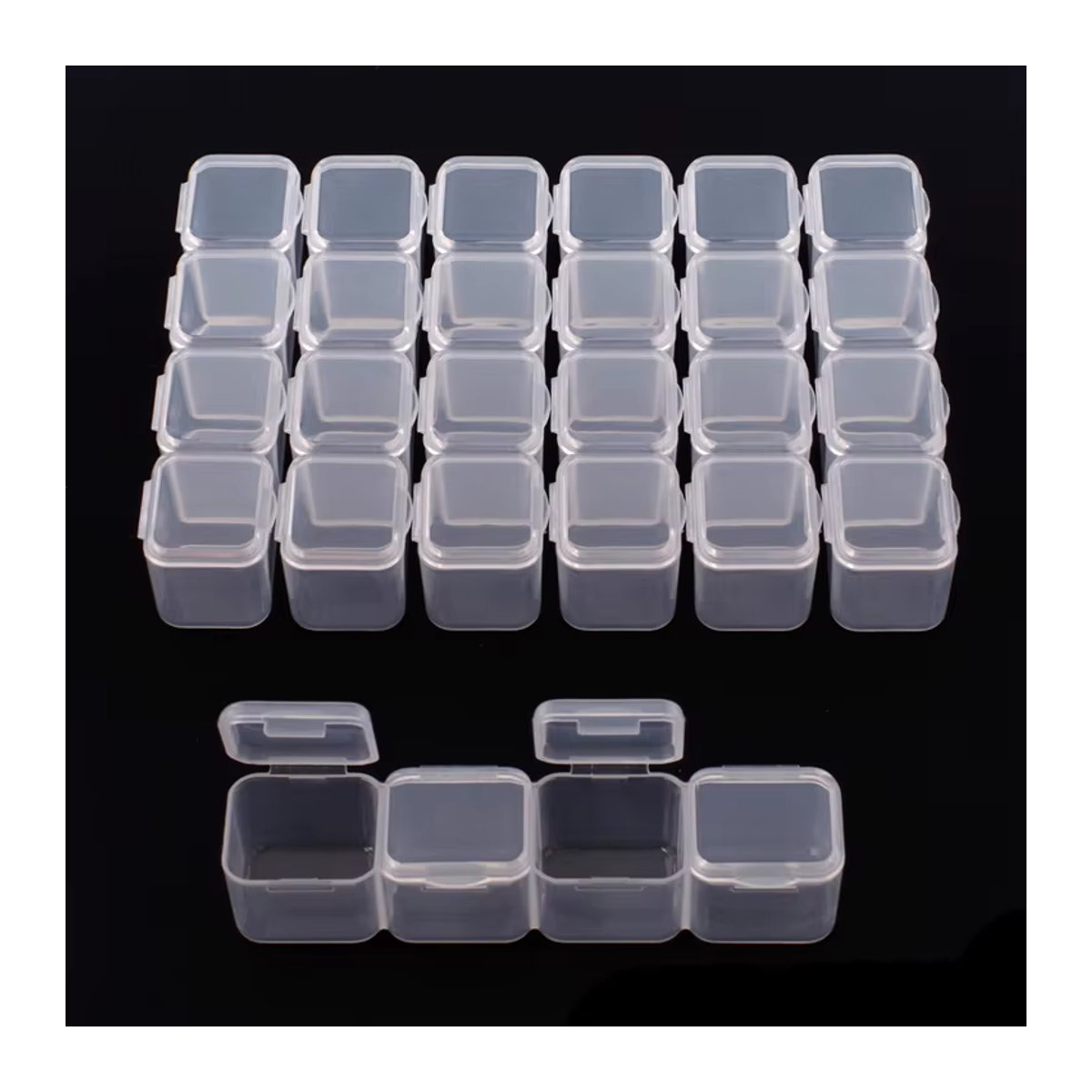 GYH Verstellbare Kunststoff-Aufbewahrungsbox mit 28 Slots für Schmuck, Diamant-Stickerei, Perlen und Handwerk in minimalistischem Design - Bild 3