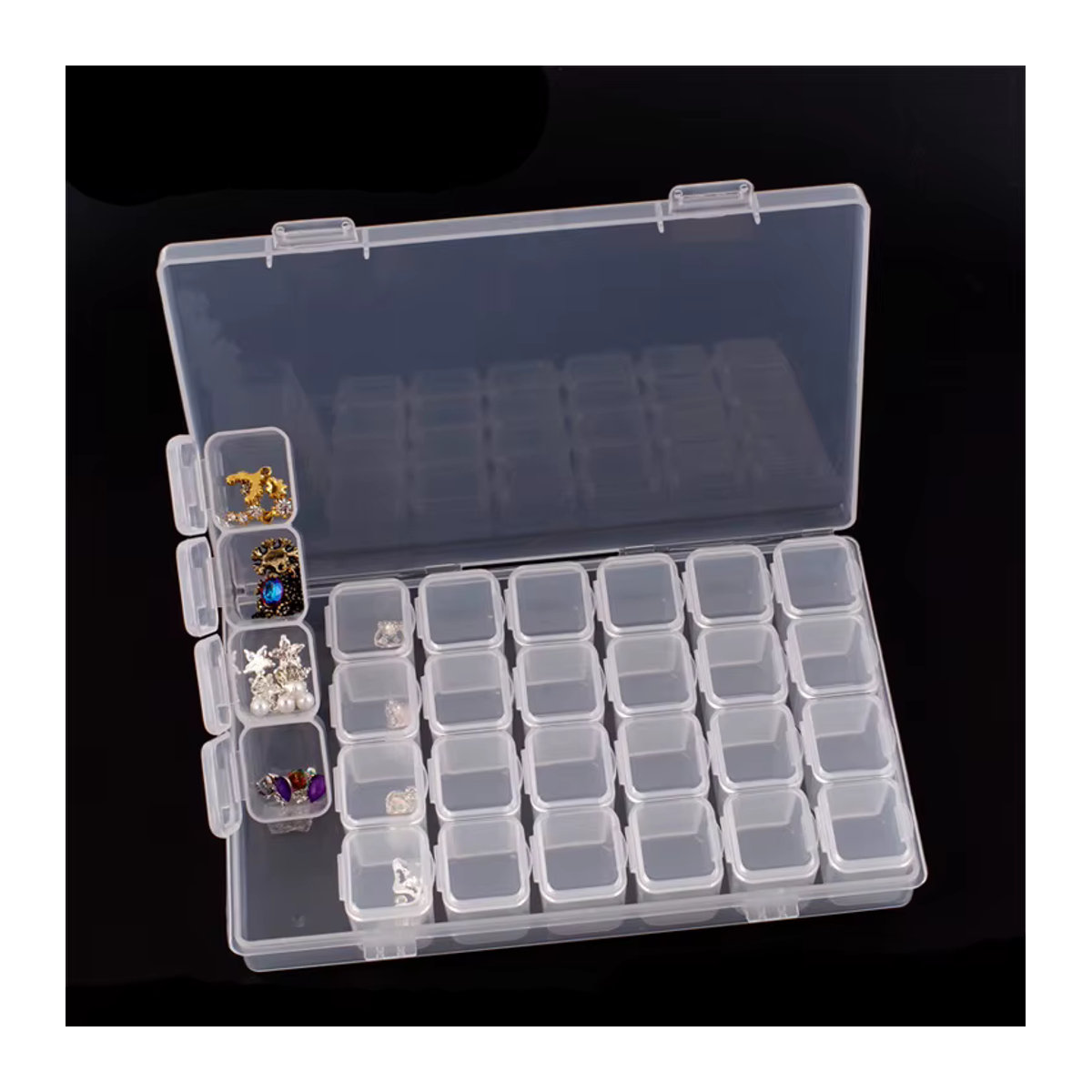 GYH Verstellbare Kunststoff-Aufbewahrungsbox mit 28 Slots für Schmuck, Diamant-Stickerei, Perlen und Handwerk in minimalistischem Design - Bild 4