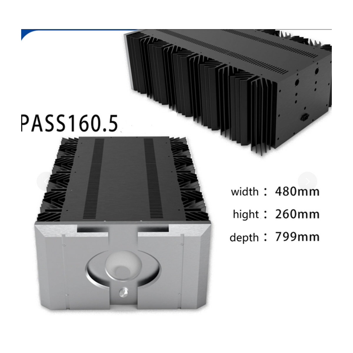 GZbotolave Pass-Panel PASS X200.5 Vollaluminium-Leistungsverstärkergehäuse in Alufarben mit Vu-Meter für DIY-Anwendungen - Bild 1
