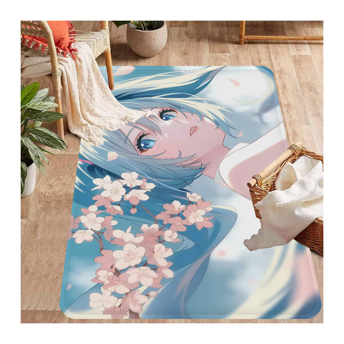 H-Hatsunes Miku Raummatte mehrfarbig mit Print, rutschfest und wasserabsorbierend - Bild 3