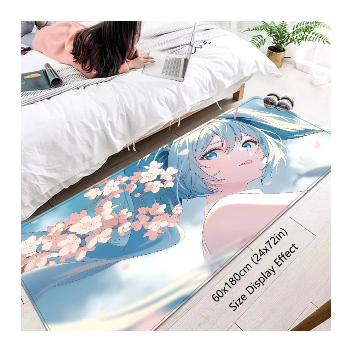 H-Hatsunes Miku Raummatte mehrfarbig mit Print, rutschfest und wasserabsorbierend - Bild 4