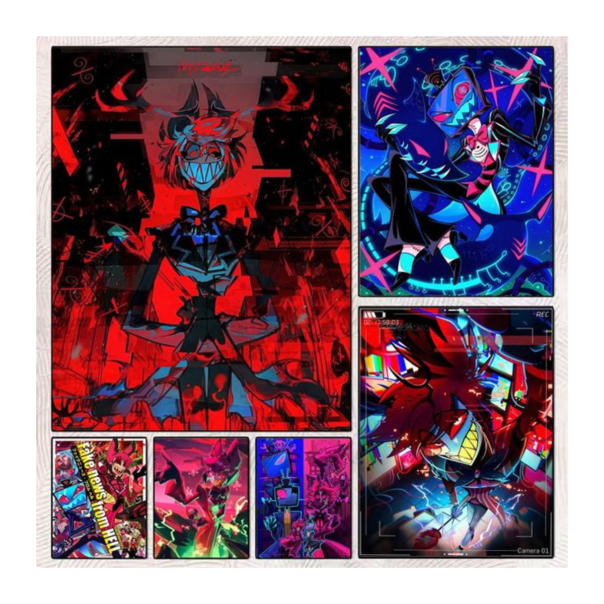 H-HazbinS Alastor Poster Wandaufkleber selbstklebend mehrfarbig - Bild 1