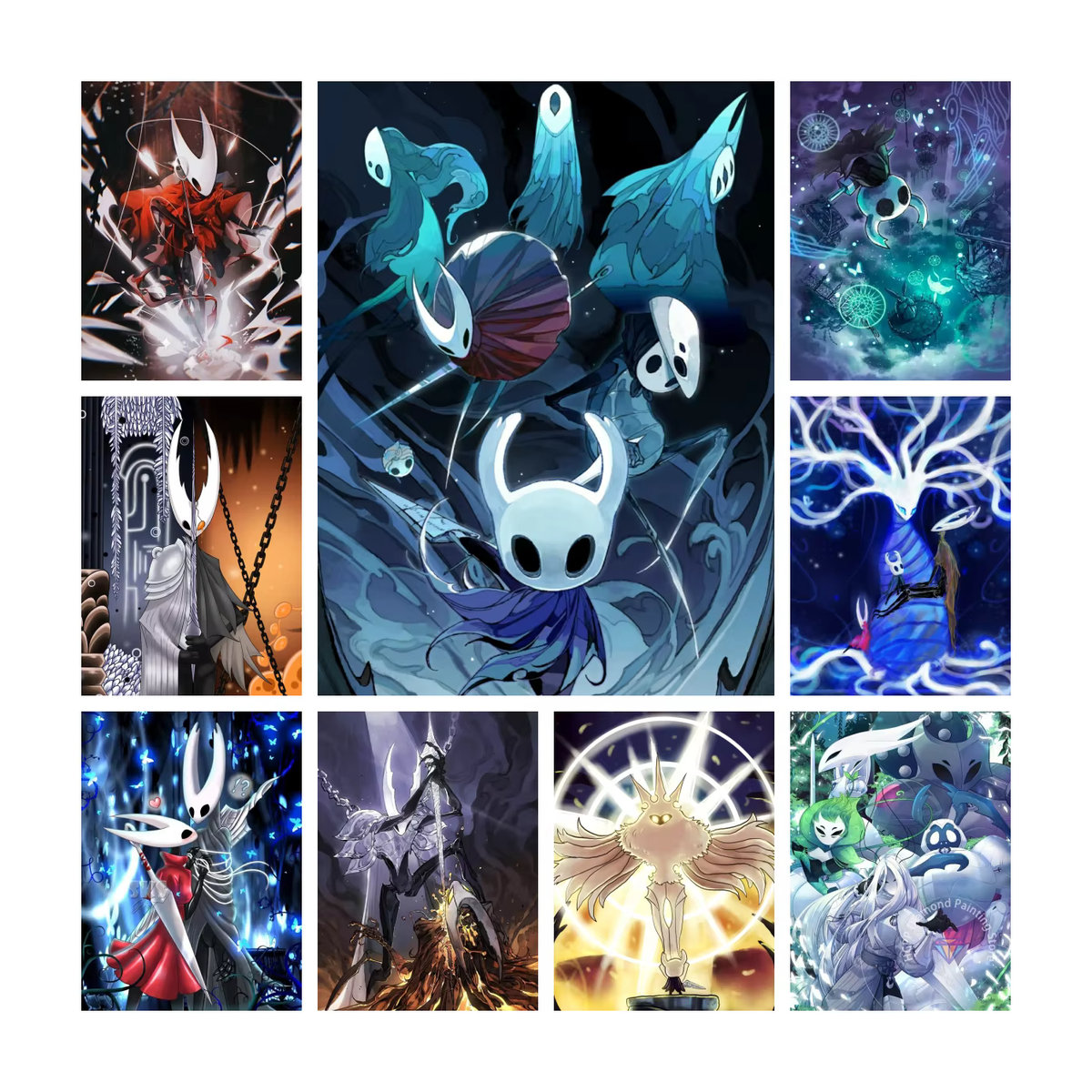 H-Hollow-K-Knight Diamantmalerei-Set mit 5D-DIY-Cartoon-Figur in Mehrfarbig für die Wanddekoration - Bild 3