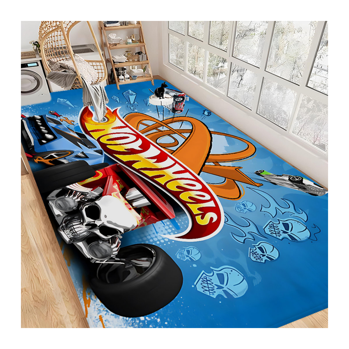 H-Hot W-Wheels Sportwagen Fußmatte mit Anti-Rutsch-Funktion und wasserabsorbierender Oberfläche, mehrfarbig - Bild 1