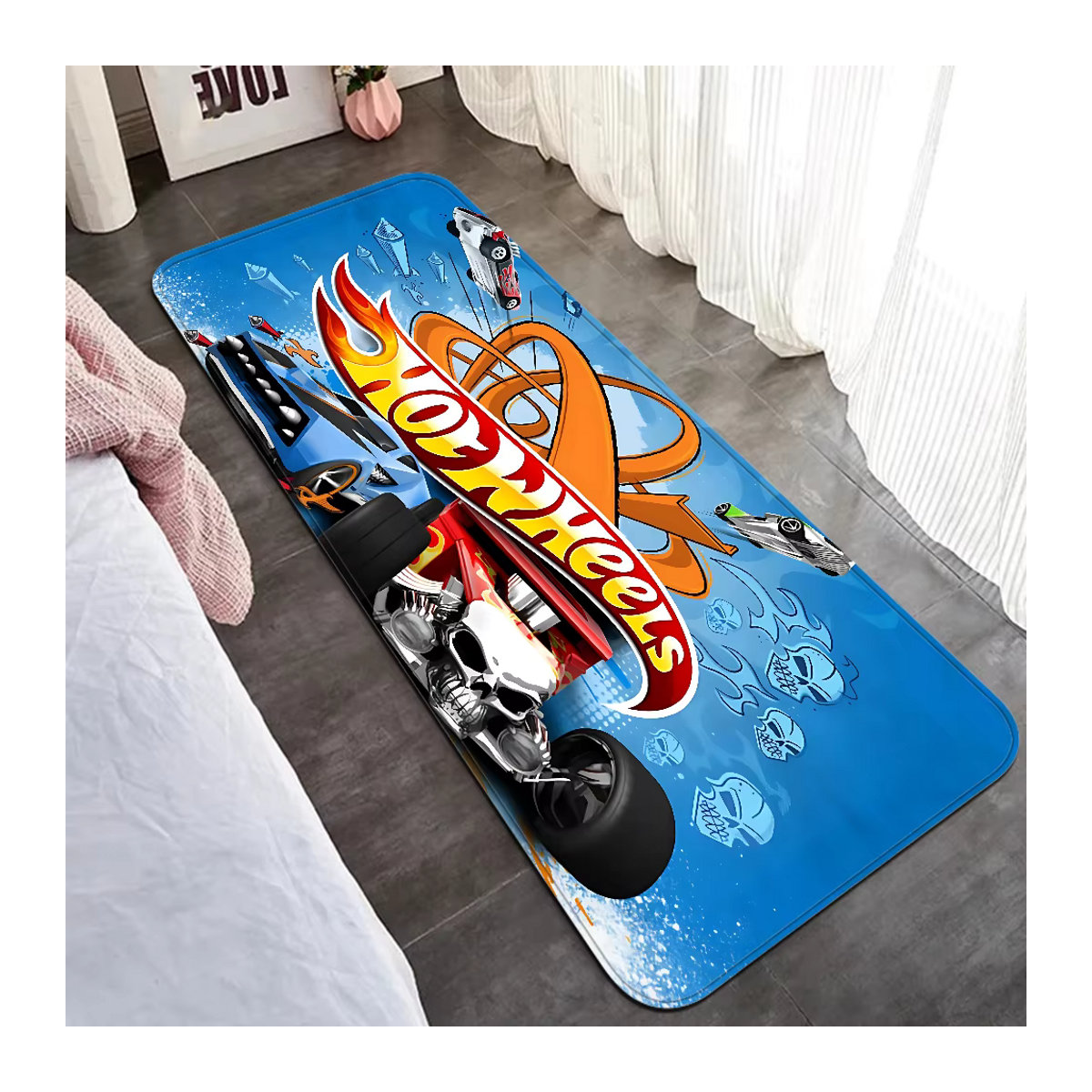H-Hot W-Wheels Sportwagen Fußmatte mit Anti-Rutsch-Funktion und wasserabsorbierender Oberfläche, mehrfarbig - Bild 5