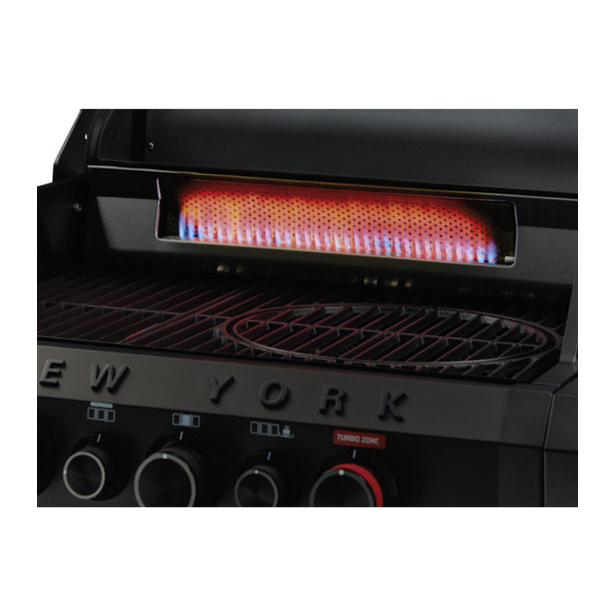 h-Marke Gasgrill New York Pro in Schwarz mit 3 Brennern und Sear-Brenner aus Gusseisen - Bild 3