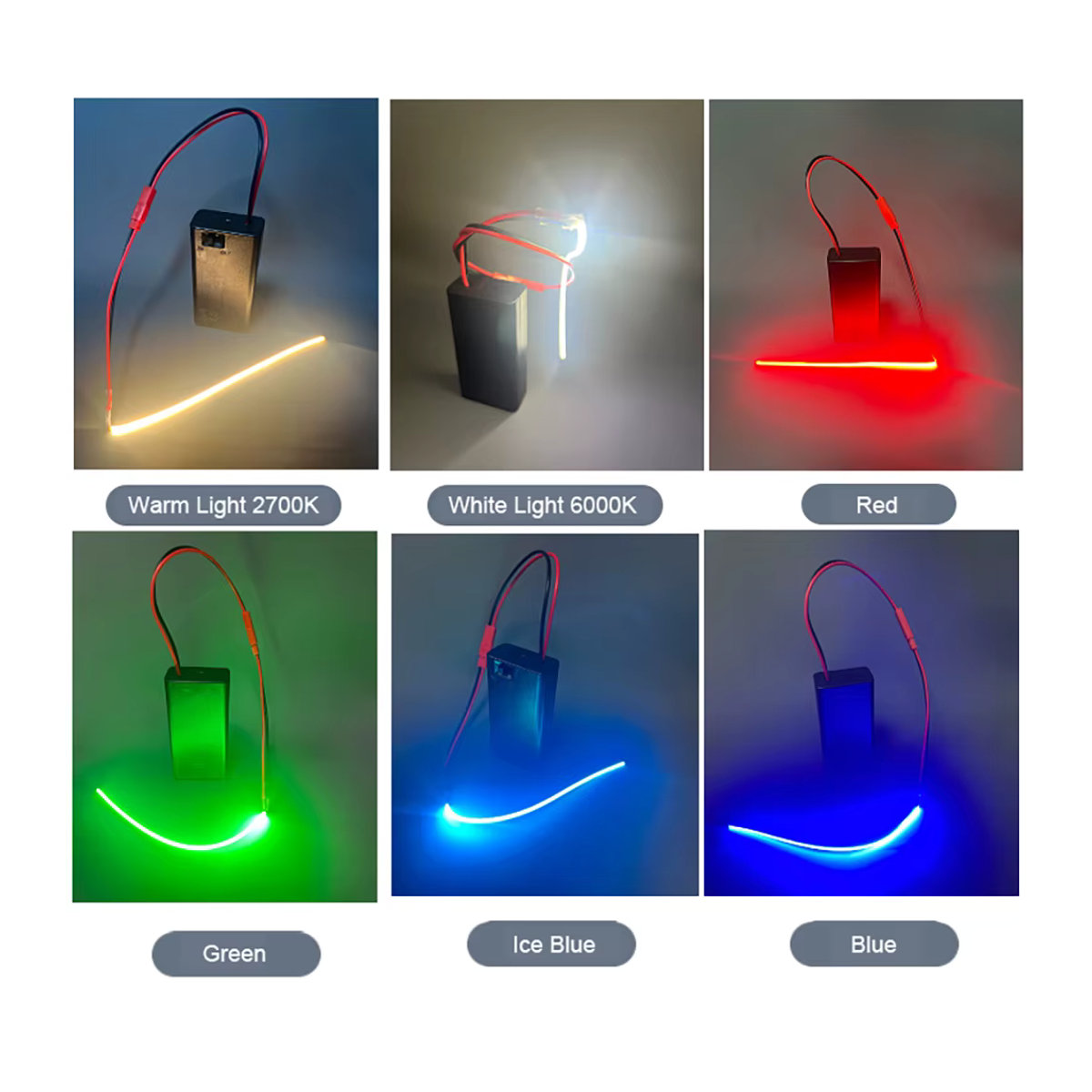HAGAHA Flexible LED COB Filament Retro Edison Glühbirne in Weiß, Grün, Eisblau oder Rosa - Bild 6