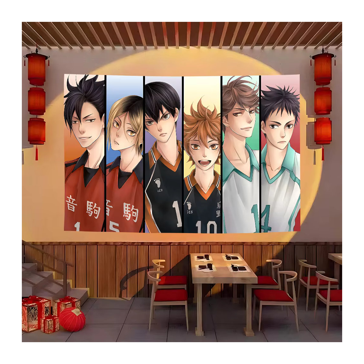 Haikyuu Anime Geburtstag Dekoration Mehrfarbig Rechteckiger Hintergrund für Indoor und Outdoor Partys - Bild 3