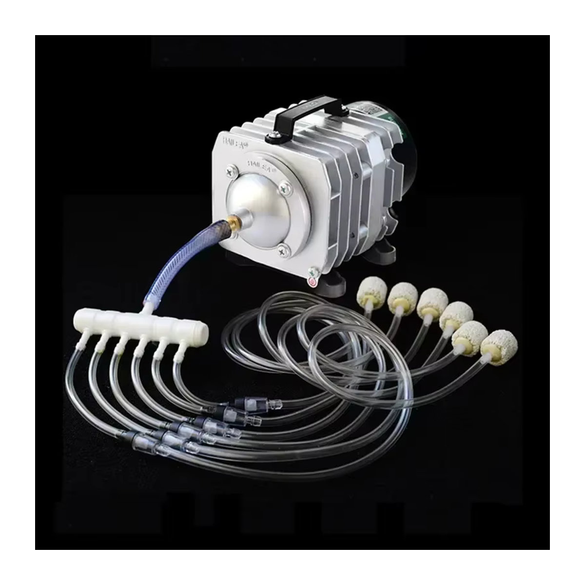 Hailea ACO-208 Luftpumpe Silber – Externe High Power AC E-magnetische Sauerstoffpumpe für Fischteiche und Belüftung - Bild 4