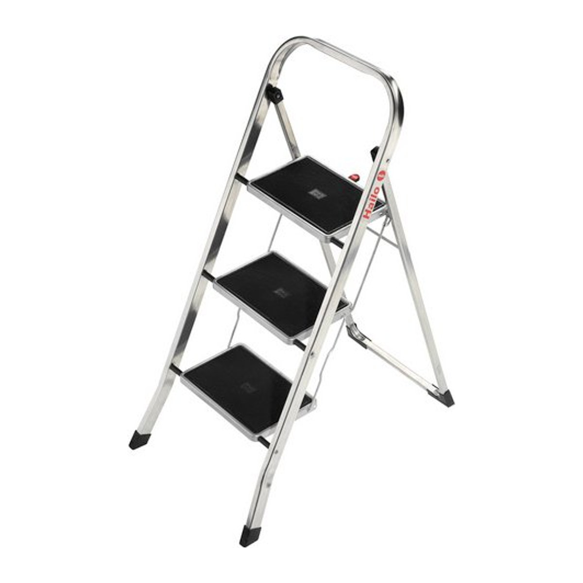Hailo Klapptrittleiter K70 StandardLine aus Aluminium in Silber und Schwarz mit 3 Stufen - Bild 1