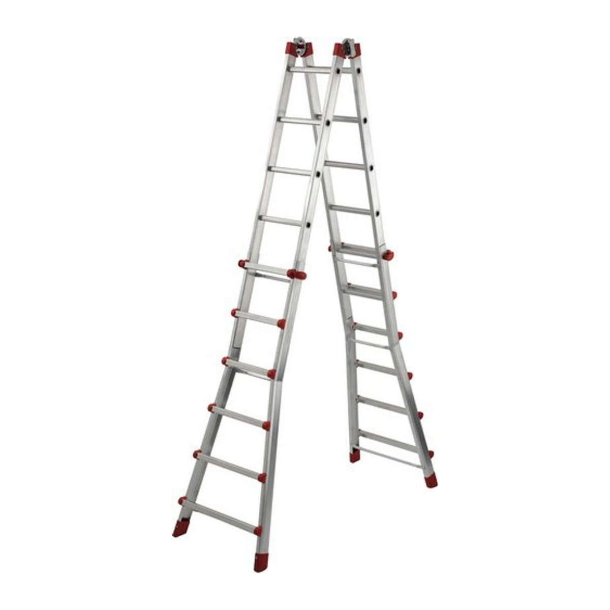 HAILO M80 Multifunktionsleiter aus Aluminium als Steh-, Anlege- und Treppenleiter, 4x6 Sprossen, Silber - Bild 1