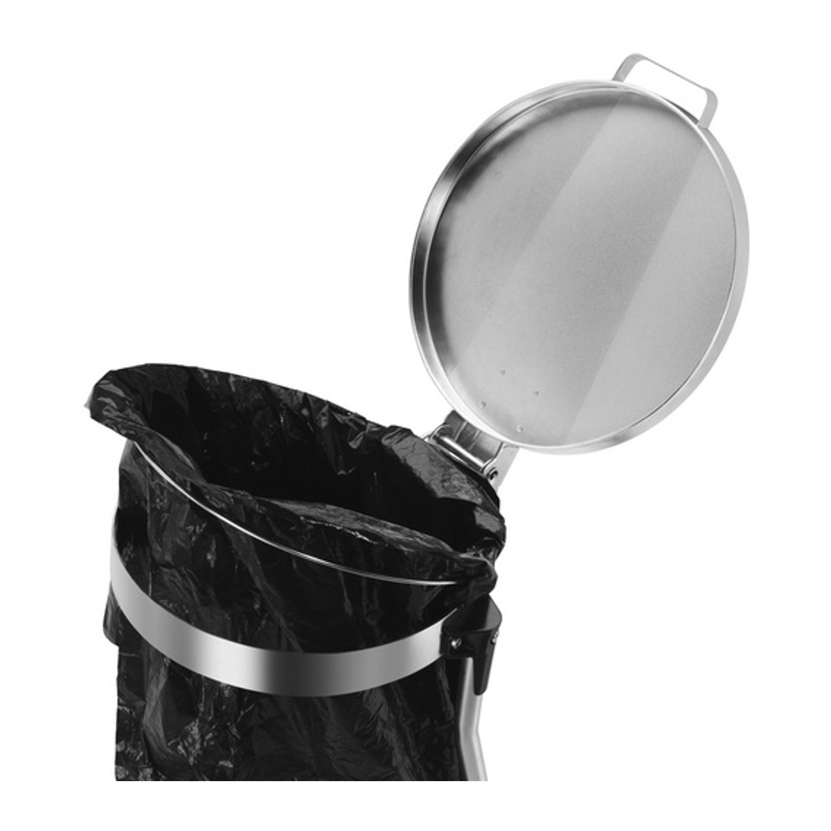 Hailo Müllsackständer MSS DESIGN XXXL aus Stahl, Silber und Schwarz, Ø 35,5 cm x H 99 cm, 120 l - Bild 3