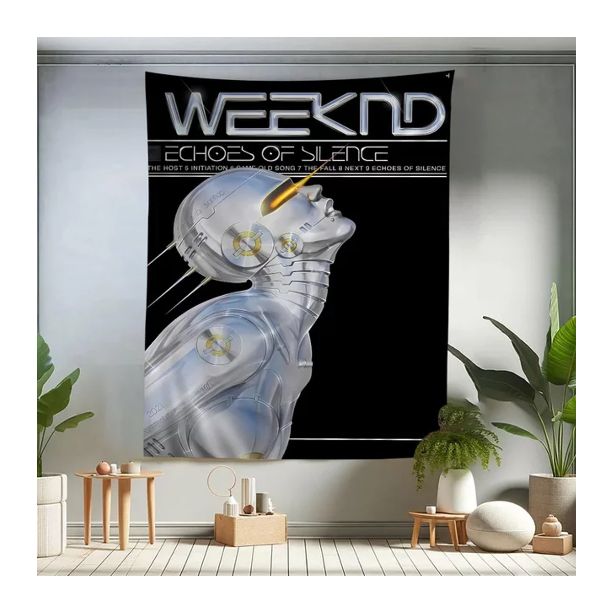 Hajime Sorayama Wandteppich Modern Aesthetic Wandbehang Schwarz Rechteckig - Bild 1
