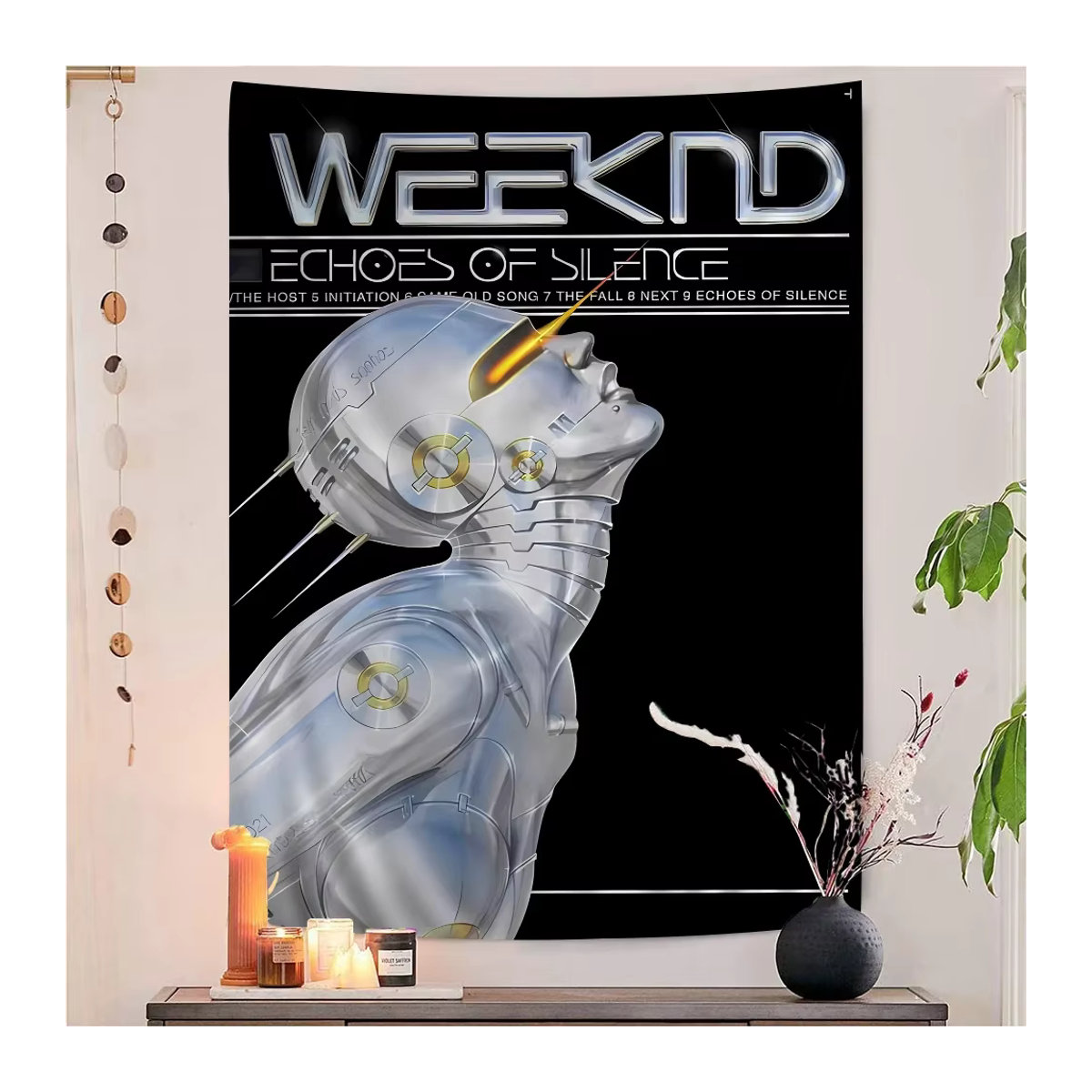 Hajime Sorayama Wandteppich Modern Aesthetic Wandbehang Schwarz Rechteckig - Bild 2