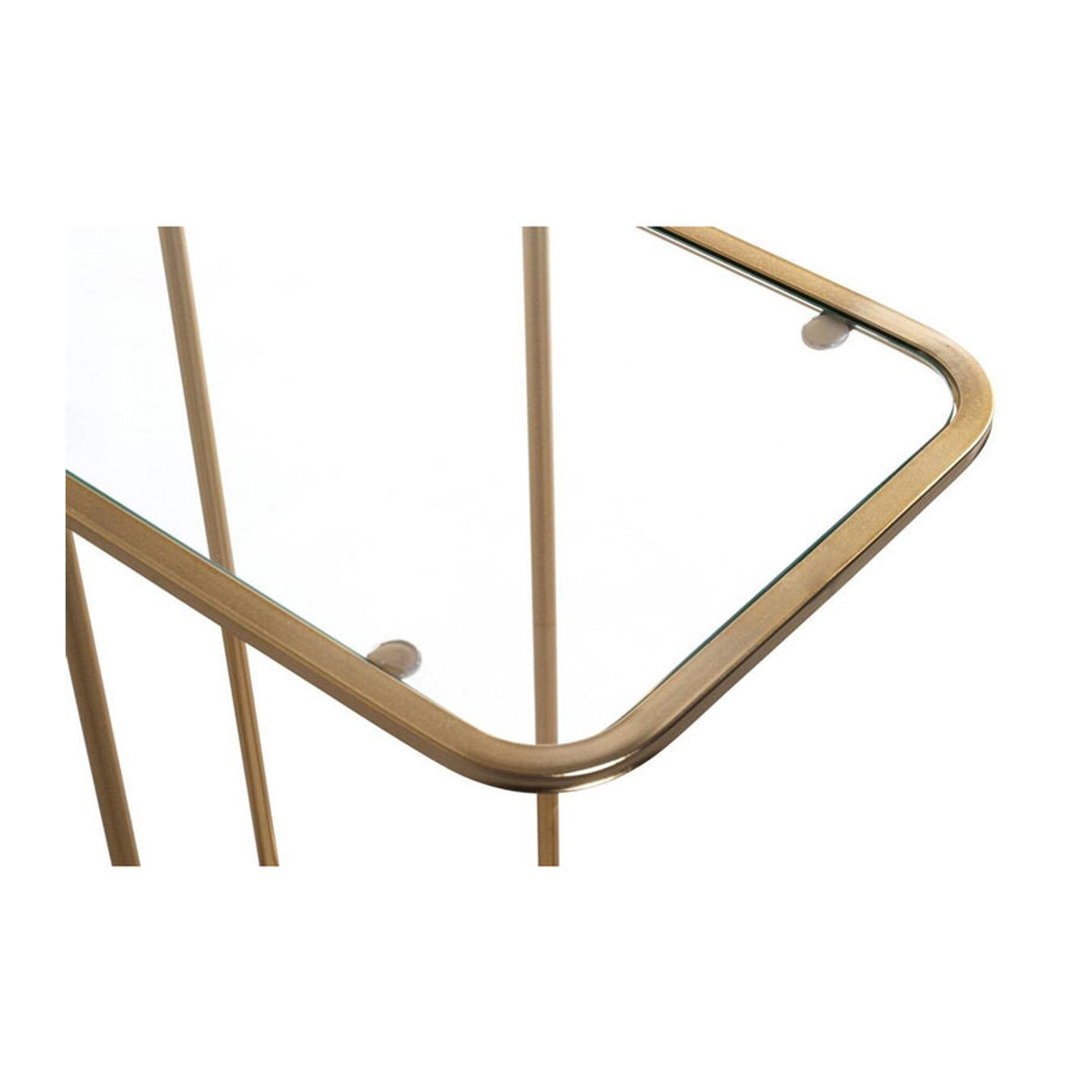 HAKU Beistelltisch Modern in Gold mit Metallgestell und Klarglas, Rechteckig, B 45 cm x T 30 cm x H 65 cm - Bild 1