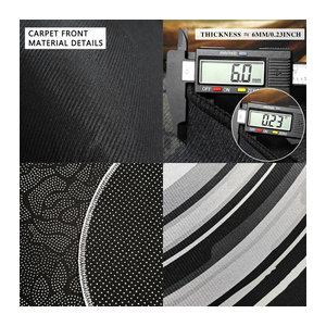 Halbkreisförmige Fußmatte mit Blumenmuster aus Polyester für Garten und Eingangsbereich, Schwarz/Weiß, B: 120 cm, T: 80 cm