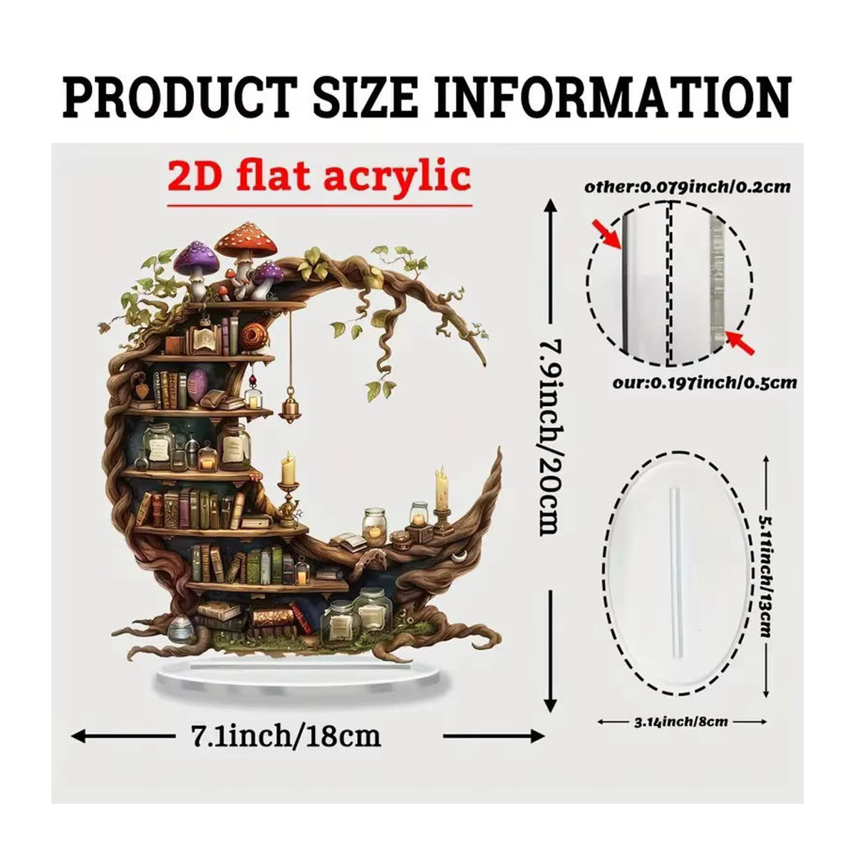 Halbmondförmiges Acryl-Bücherregal in transparentem Design als geometrische Desktop-Dekoration für dein Heim oder Büro - Bild 2