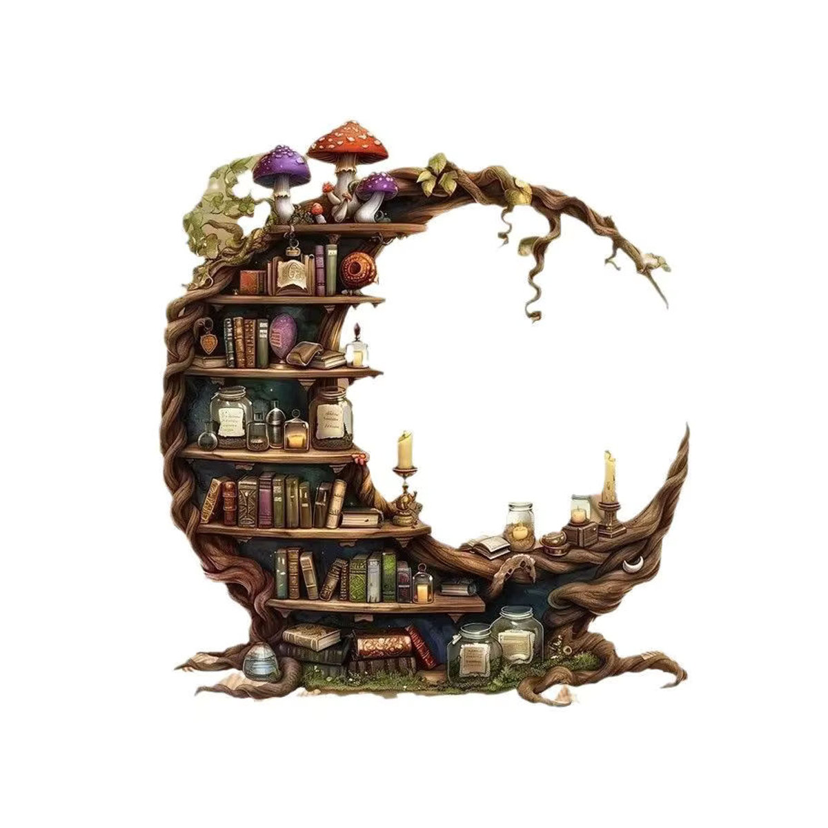 Halbmondförmiges Acryl-Bücherregal in transparentem Design als geometrische Desktop-Dekoration für dein Heim oder Büro - Bild 3