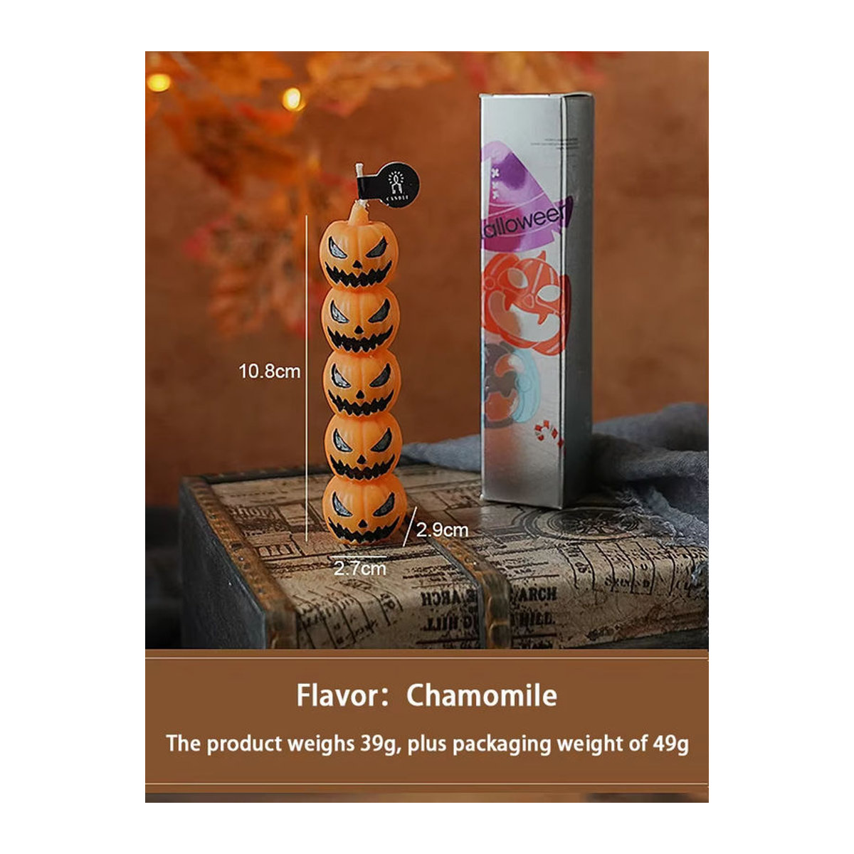 Halloween Aromatherapie-Kerzen-Set aus Sojawachs mit Totenkopf, Kürbis und Knochenfingern in Mehrfarbig als Horror-Heimdekoration - Bild 2