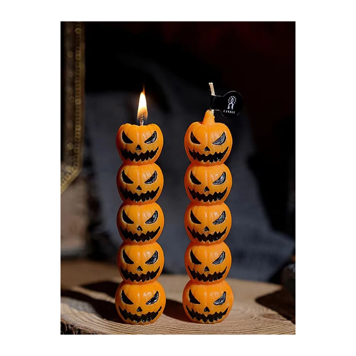 Halloween Aromatherapie-Kerzen-Set aus Sojawachs mit Totenkopf, Kürbis und Knochenfingern in Mehrfarbig als Horror-Heimdekoration - Bild 3